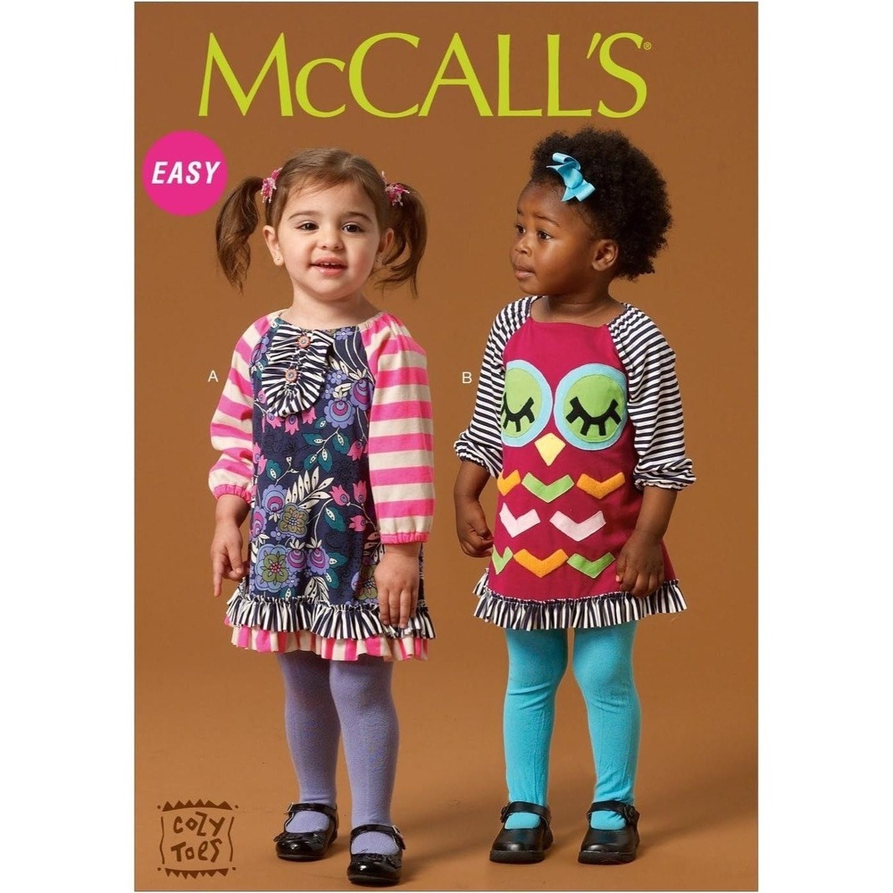 McCalls Sewing Pattern 7007 Dress Infants NB-XL Raglan Sleeve Ruffle Uncut FF